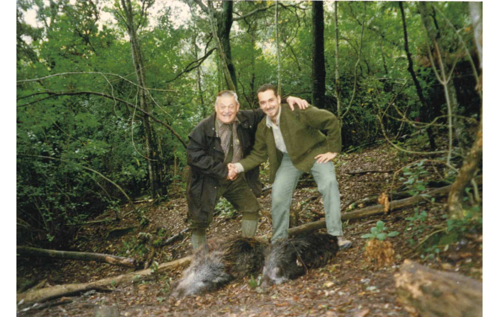 Luca (right) with Giorgio Lasagni, past president of Safari Club International Italian Chapter, 1996